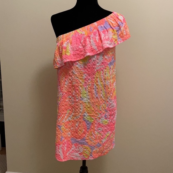 Lilly Pulitzer One Shoulder Emmeline Dress Sun Splashed XS - Picture 5 of 6